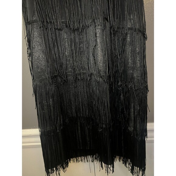 CostumesUSA Dress Womens Extra Large Black 20s Flapper Fringe Tassel Sequin - Picture 3 of 9